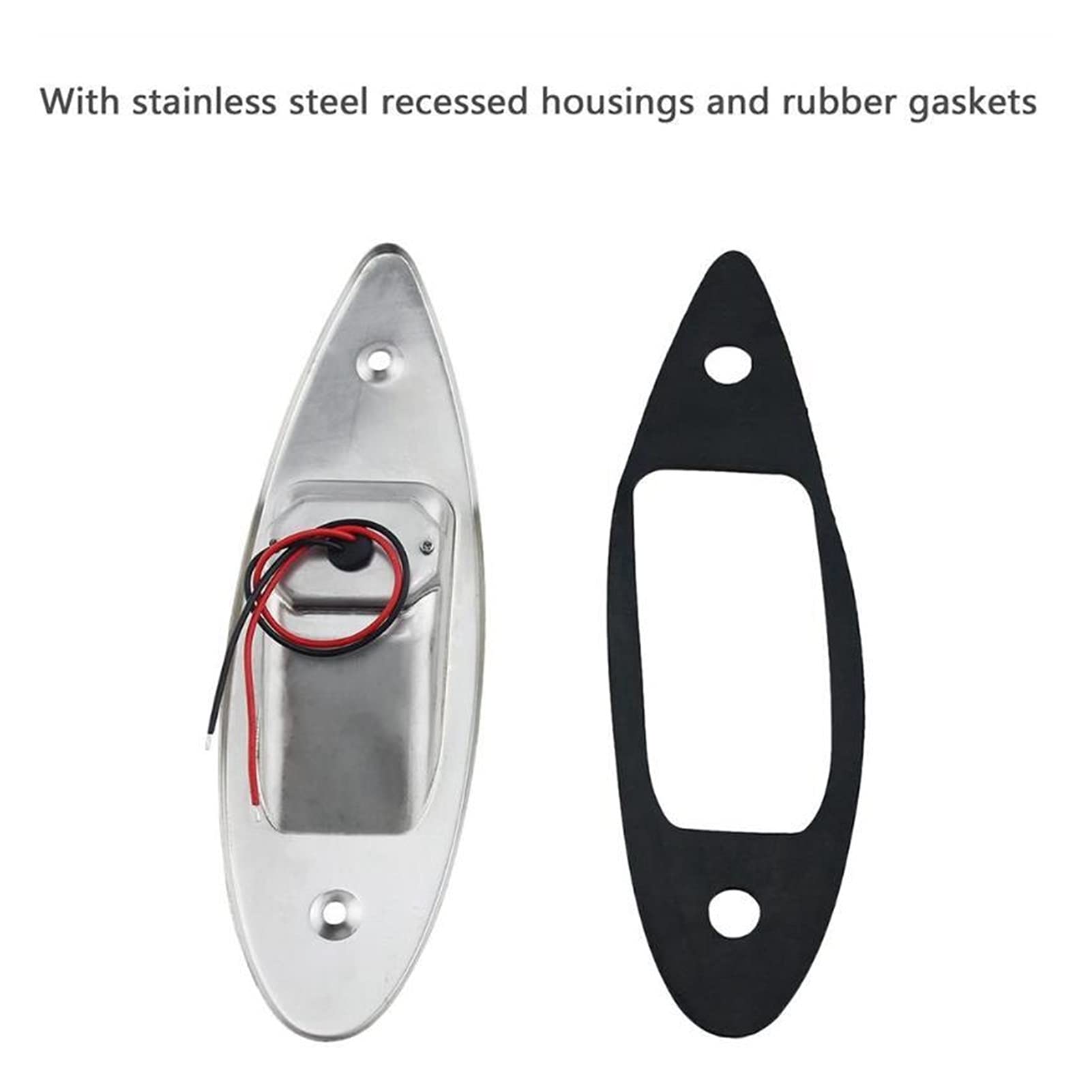 2 pz. GUIDATO Barca marina del monte rossa + verde RV LED. Luci di navigazione laterali 12V natura bianco 5050" Accessori in acciaio inossidabile Per la navigazione e la pesca
