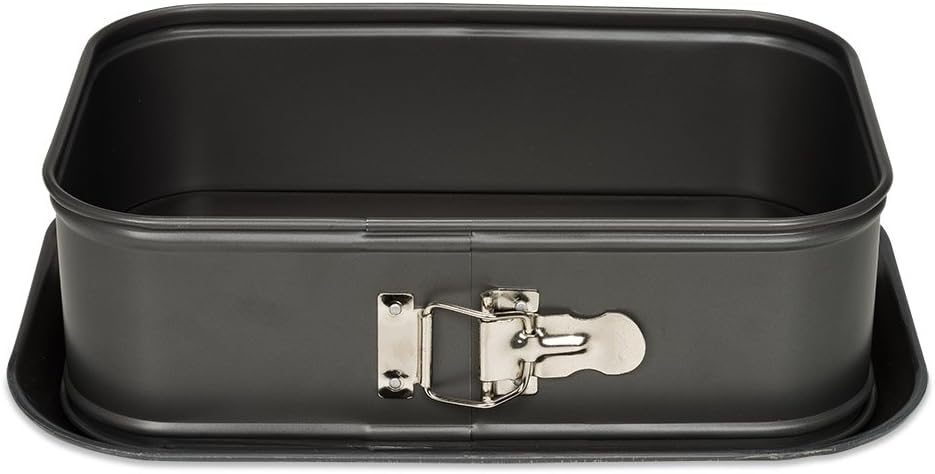 Patisse Extra Deep Rectangular Springform Pan, Size 7-1/8" x 11" or 18 cm x 28 cm Nonstick Coated Profi Series Charcoal Gray Color