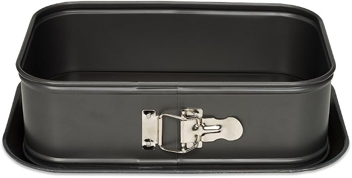 Patisse Extra Deep Rectangular Springform Pan, Size 7-1/8" x 11" or 18 cm x 28 cm Nonstick Coated Profi Series Charcoal Gray Color