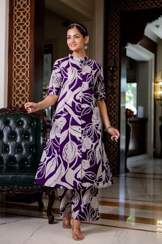 Image of ANNI Designer Women's Rayon Viscose Straight Printed Kurta with Palazzo