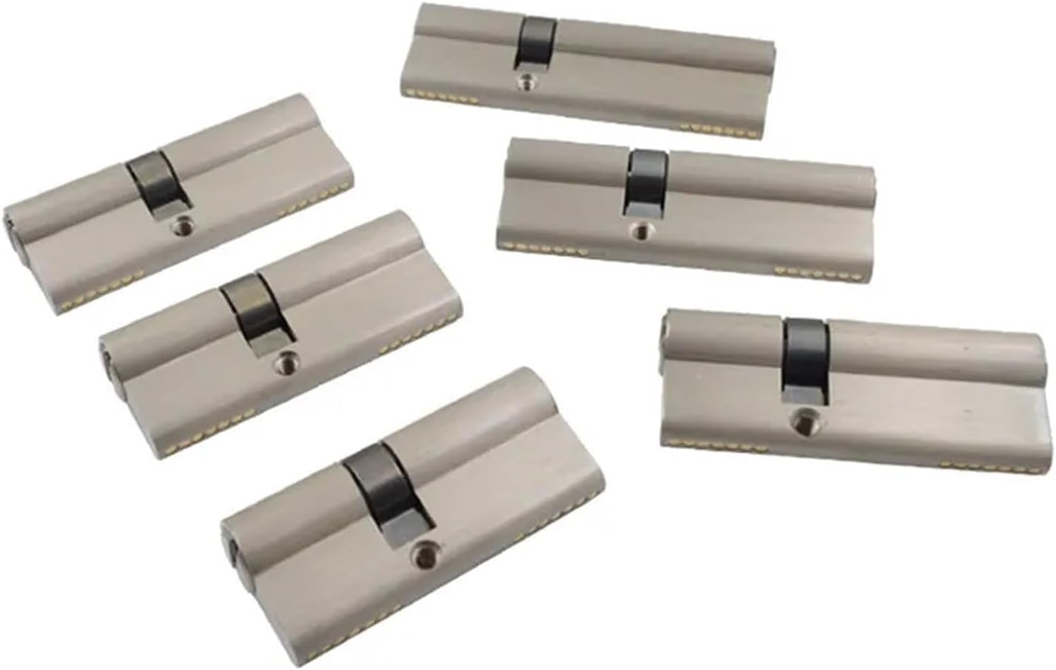 75mm Thumb Turn Euro Cylinder Lock, Brass and Zinc Door Lock Cylinder with 5 Keys, Keyed Outside Knob Inside, 1 Pack(90A)