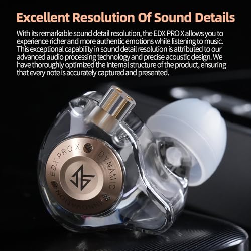 KZ EDX Pro X Écouteurs intra-auriculaires HiFi IEM, moniteur de basses profondes avec câble amovible, pour chanteurs DJ audiophiles - Les Beatles, Paul McCartney, John Lennon, RIngo Starr, George Harrison KZ EDX Pro X Écouteurs intra-auriculaires HiFi IEM, moniteur de basses profondes avec câble amovible, pour chanteurs DJ audiophiles – Image 3