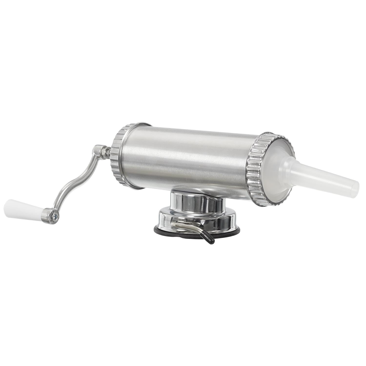 Macchina per salsicce professionale in acciaio inox con 3 beccucci – Insaccatrice manuale/riempitrice per carne – Insaccatore a manovella per salsicce fatte in casa – Argento