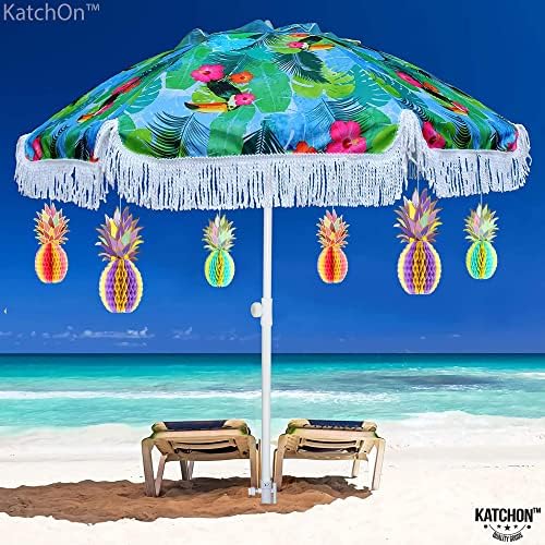 Miniatura 8 de KatchOn, Centros de mesa grandes de piña para mesa, 12 pulgadas, paquete de 6 con guirnalda de flamencos de fieltro grande de 10 pies, 2 cuerdas, no