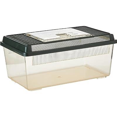 Exo Terra Faunarium Flat Home Plastic Reptile Terrarium, Medium (14 x 8 x 6) | Perfect for Temporary Housing, Quarantine, or Transport | Transparent Plastic Door for Easy Access