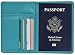 RFID Blocking Leather Passport Holder Cover & Travel Wallet ID Card Case (Blue)