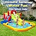 Hongcoral Bounce House Inflatable Water Slide for Kids, Water Park With Splash Pool, Double Cannon, 2 Climbing Walls, Obstacles, Blow Up Jumping Castle With Blower