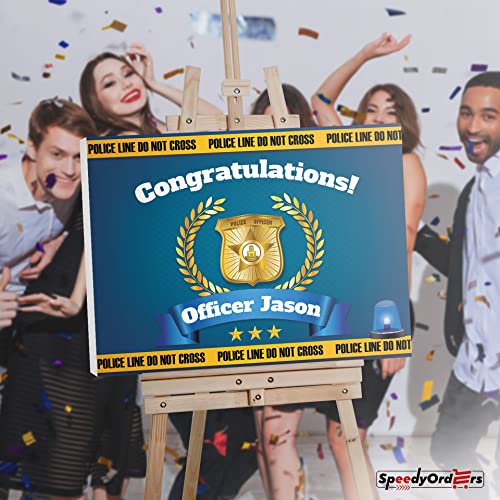 Graduation Banner, Congratulations Officer, Police Academy Banner Size 24X16 36X24, Police Party Ideas, Personalized Congratulation Party Banner Handmade Party Supply Poster Print #TOP2