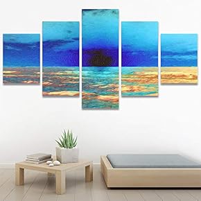 SIGNWIN 5 Panel Canvas Wall Art Modern Art...