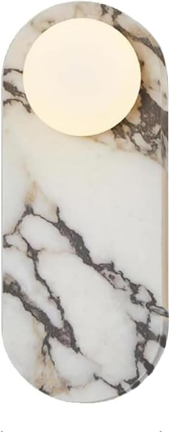 Natural Marble Wall Sconces, Alabaster Wall Light, Hardwired Wall Light Fixtures, Modern Wall Mount Wall Lights for Dining Room Stairs Bedroom