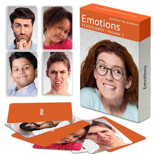 Gefühle und Emotionen Lernkarten, Volumen 1. 40 Fotokarten zur Förderung der Sprachentwicklung zum Thema Emotionen. Material zur Förderung der Sprachentwicklung, Englisch als Zweitsprache.