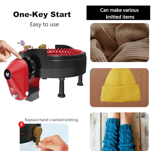 Image of Electric Knitting Machine Adapter for Addi 46 Knitting Machine, Automatic Adapter for Crochet Machine, Knitting Machine Accessories, Red