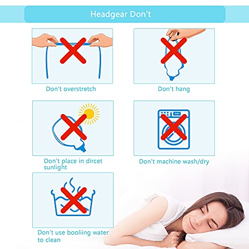 Airfit P10 / N30 Headgear Strap Upgraded Cpap Mask Replacement Straps Fully Adjustable Design Quickfit Elastic Fit For Resmed P10 / N30 Nasal Pillow System - Blue//Grey (2-Pack) #TOP5