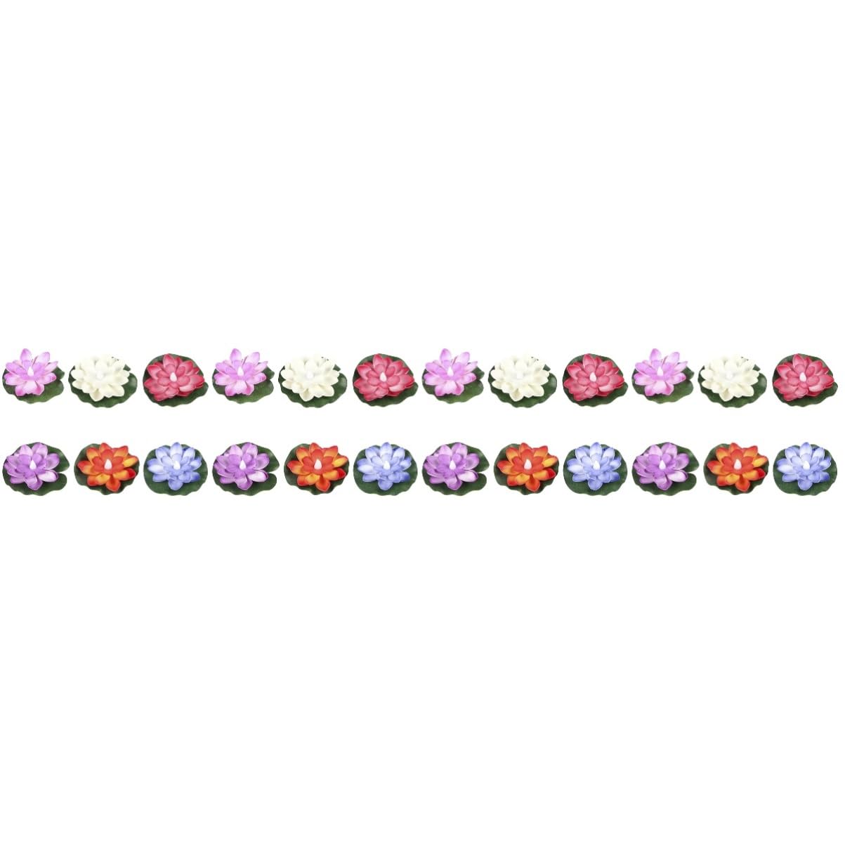 PRETYZOOM 4 Sätze Lotus Schwimmende Wasserlampe Aquarium Wasserfall Schwimmbad Fisch Gartenbeleuchtung Led Schwimmkerze Simulation Lotusdekoration Blumenrequisiten Plastik 6 Stück * 4