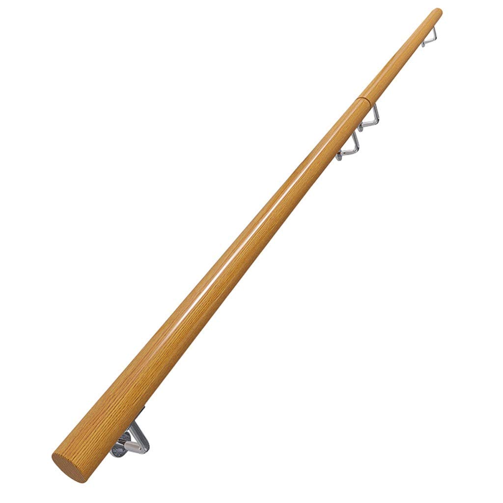 Rampe d'escalier ronde en bois massif de 90 cm pour sécurité intérieure