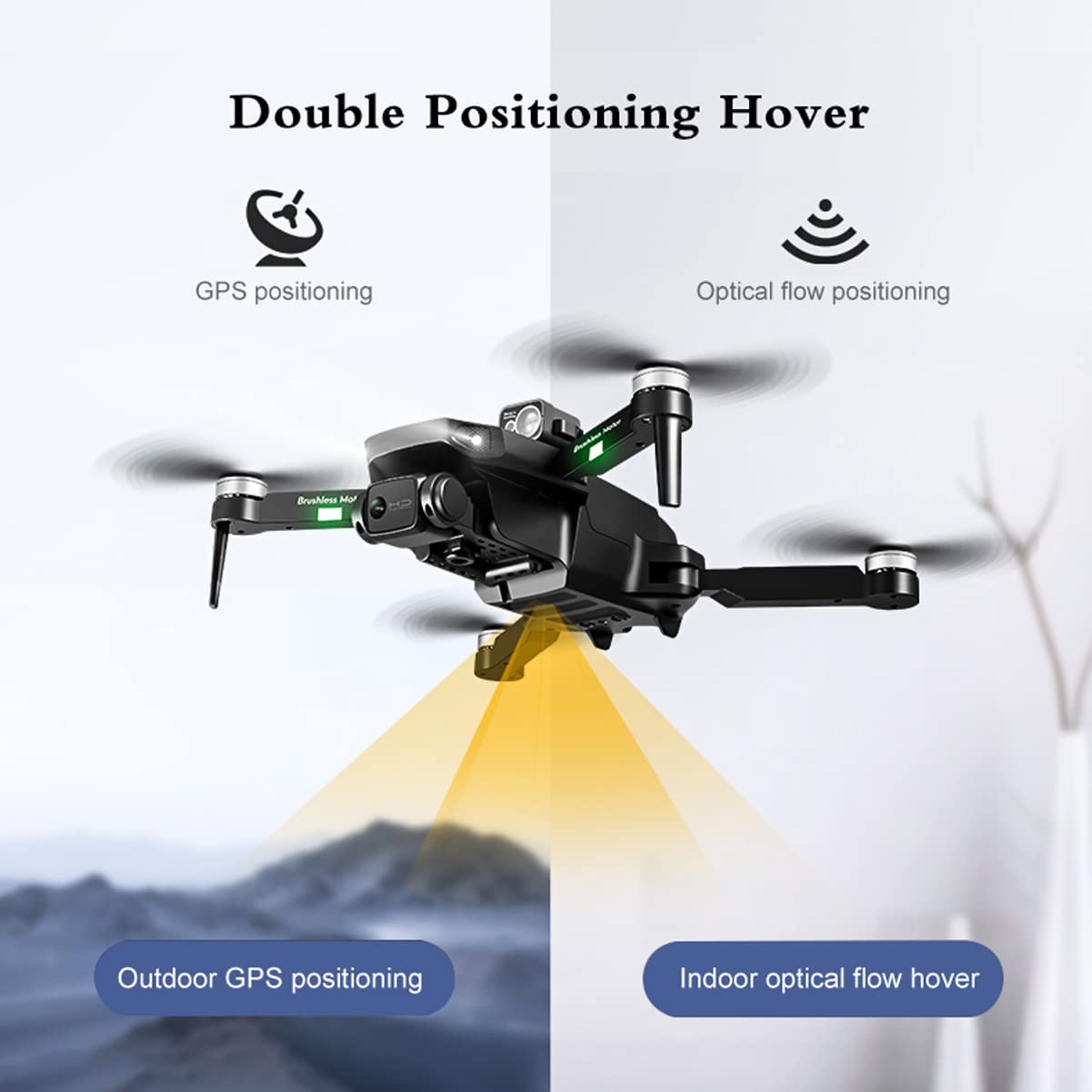 Drone per Adulti, Quadricottero RC per Principianti, Pressione dell'Aria Altezza Fissa, Trasmissione di Immagini 6K HD, Evitamento Ostacoli Laser, Volo Traiettoria, Decollo/Atterraggio con u