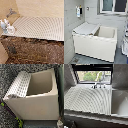 Couverture de bain isolante pliante et plateau de baignoire ergonomique pour économie d'énergie