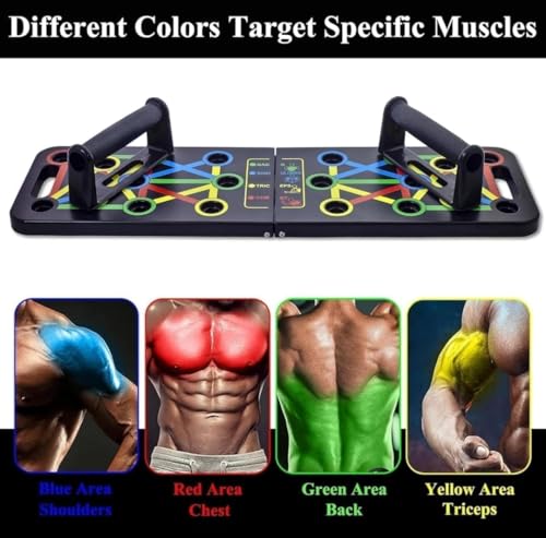 Image of Pushup Board,15 in 1 Push up Stand Multifunction Flex Board for Chest, Triceps, Shoulder And Back Muscles Home Workout Gym Equipment for Men & Women chest Exercise equipment (Multicolor)
