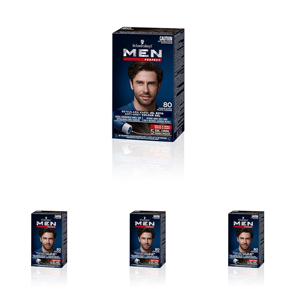 Schwarzkopf Men Perfect Saç Boyası 80 - Kahve Siyah, 80 Ml (4 paketi)