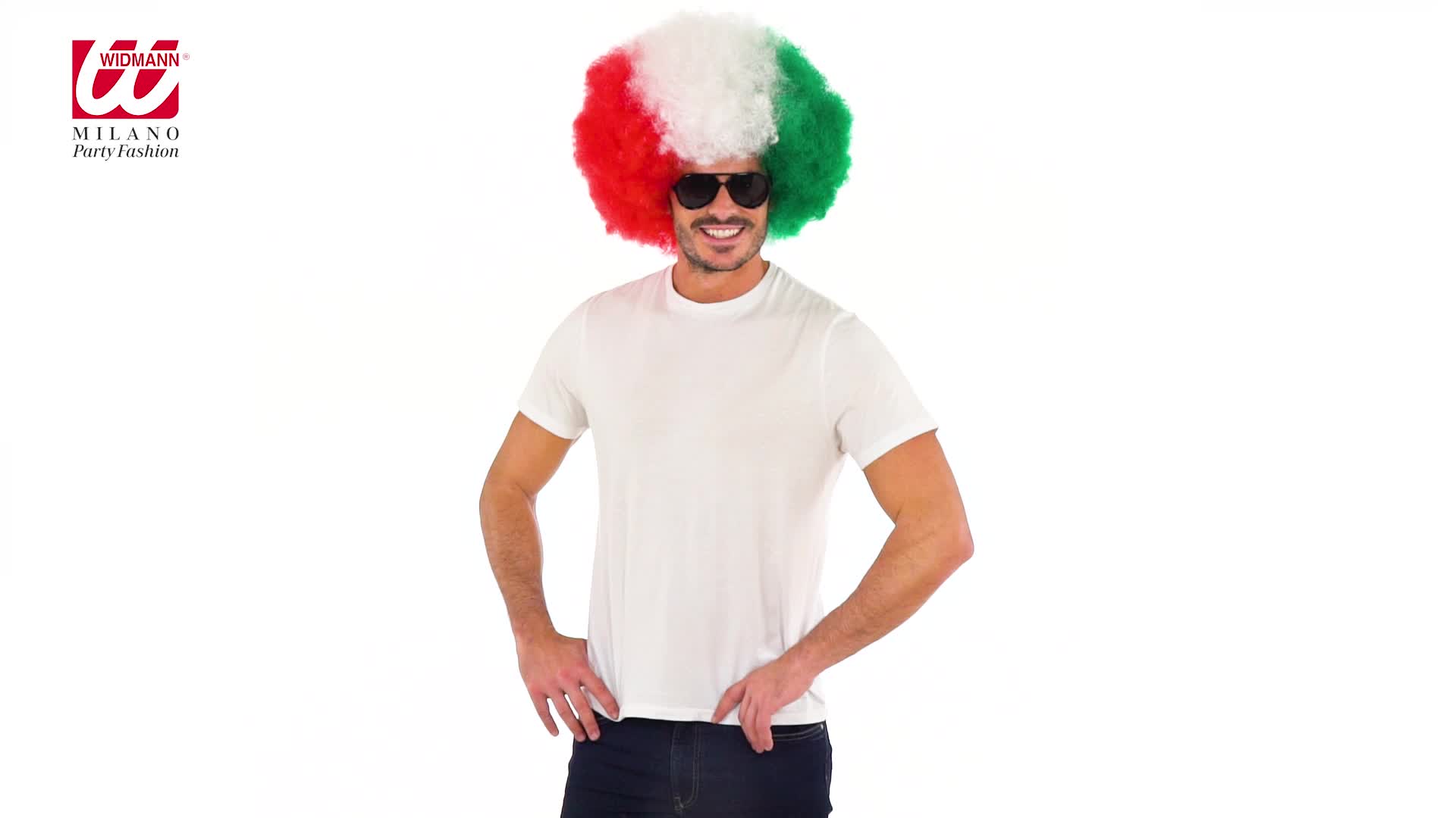 WIDMANN MILANO Perücke „Tennisspieler“ – Braun, Mit Rotem Haarband | Für Karneval, Mottoparty & Cosplay
