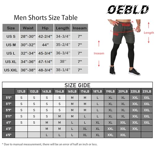 OEBLD Calça de compressão masculina 2 em 1, calça de corrida, treino, academia, com alça para toalha