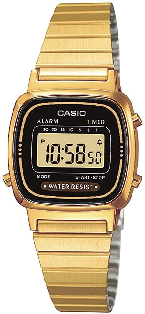 UBOON Casío LA670WGA-1 | Reloj Vintage Dorado Digital para Mujer y Hombre | Estilo Retro Elegante con Cronómetro y Alarma