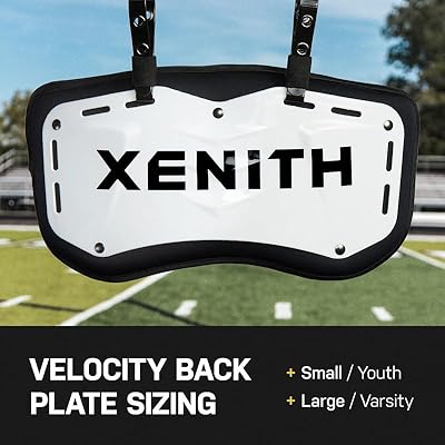 Plaque Arrière De Football Xenith Taille S (enfant) - Noire, Rembourrée, Coque Dure