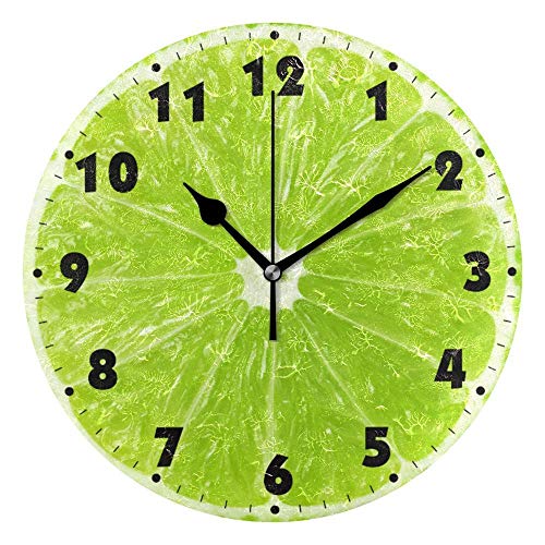 tingnn Fresh Cucumber 10 Inch Battery Operated Quartz Analog Quiet Desk Clock for Home,Office,School