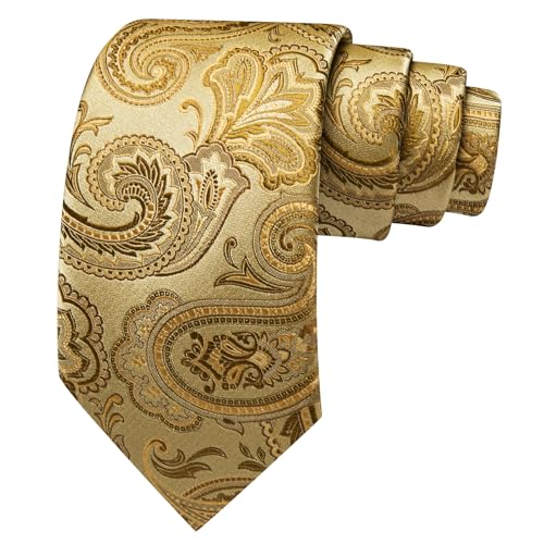 Image of Barry.Wang Paisley Tie Fashion Set Hanky Cufflinks Neckties for Men Woven Silk
