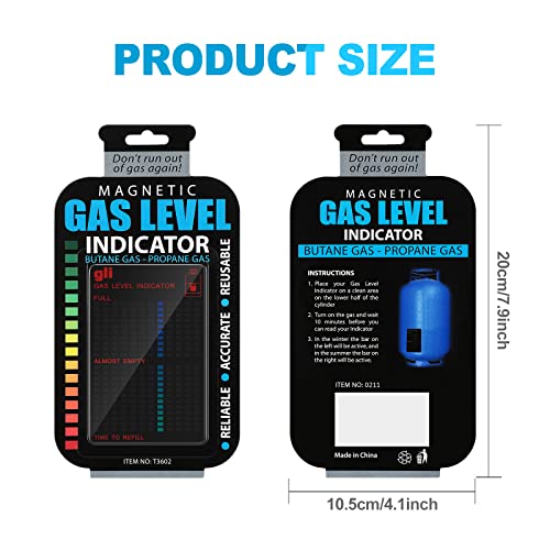 image for Oudain 2 Pieces Magnetic Gas Level Indicator Reusable Propane Fuel Lev