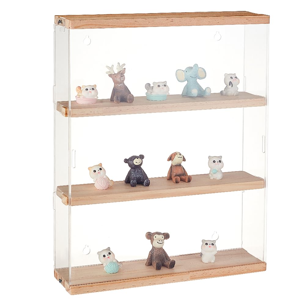 Vitrine De Comptoir OLYCRAFT 3 Couches – Acrylique Transparent, 30x8.5x37.8 Cm, Antipoussière, Pour Figurines Et Collection