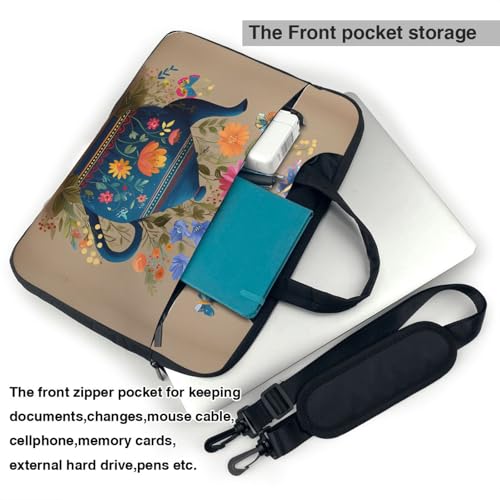 Bolso para portátil azul floral 13 pulgadas impermeable miniatura 5
