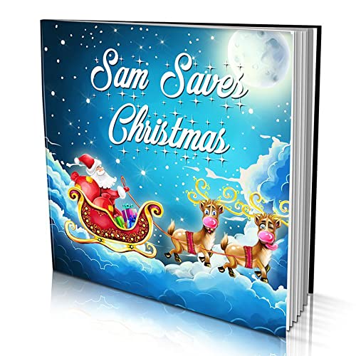 Personalized Story Book by Dinkleboo - Saving Christmas - for Kids Aged 0 to 8 Years Old - A Story About Your Child Helping Santa’s Reindeer Get Back to North Pole - Soft Cover (8