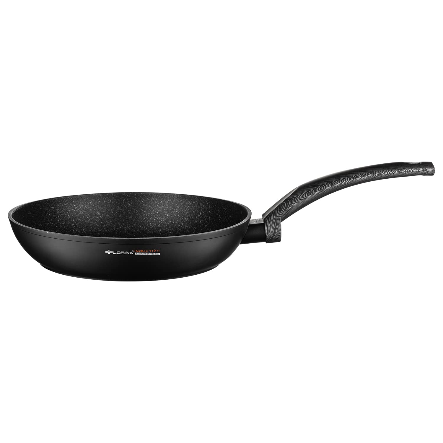 FLORINA - Bono Aluminium Frying Pan I 28 cm Diameter I Induction Pan I Non-Stick Coating Universal Pan I Suitable for Induction Cookers, Gas Hobs and Electric Hobs (Black)