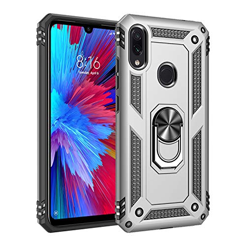 COVO® Funda para Samsung Galaxy M20,Anillo de Dedo Kickstand Soporte magnético Apto del Coche de Anillo Giratorio de 360 Grados Funda para Samsung Galaxy M20(Plata)