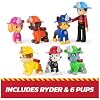 Paw Patrol Fire Rescue Team Pack with 7 Collectible Action Figures, Including Ryder & 6 Pups, Kids Toys for Boys & Girls Ages 3 and Up
