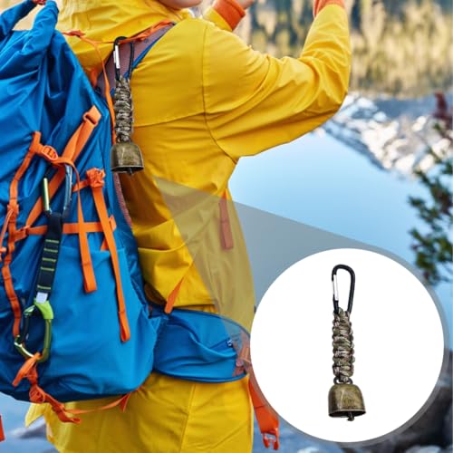 FIMWOLZ 2 Stück Anti-Bär Glocken Metall Vintage Mini Kuhglocke Bärenglocken Zum Wandern Anti-Verlust Glocke Kupferglocken Rucksack-Anhänger Hundeglocken Für Haustiere Dekorationen Outdoor-Wanderungen