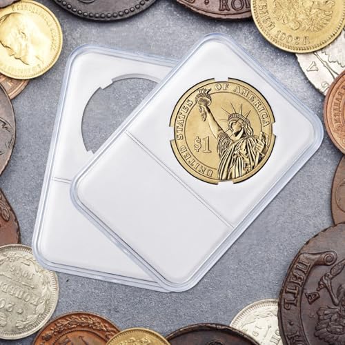 12 piezas Porta monedas acrílico 38mm blanco miniatura 7