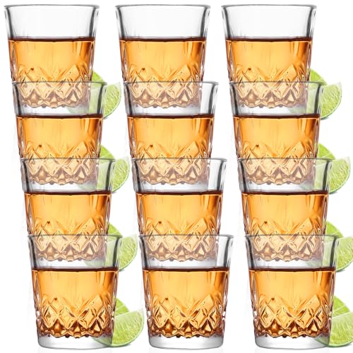 Gucass Confezione da 12 bicchierini da shot, 5 cl, lavabili in lavastoviglie, in vetro senza piombo, bicchierini da shot con base pesante