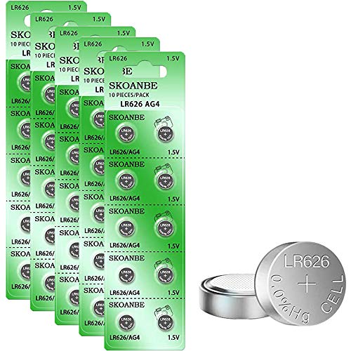 SKOANBE 50PCS SR626SW LR626 AG4 1.5V Watch Batteries