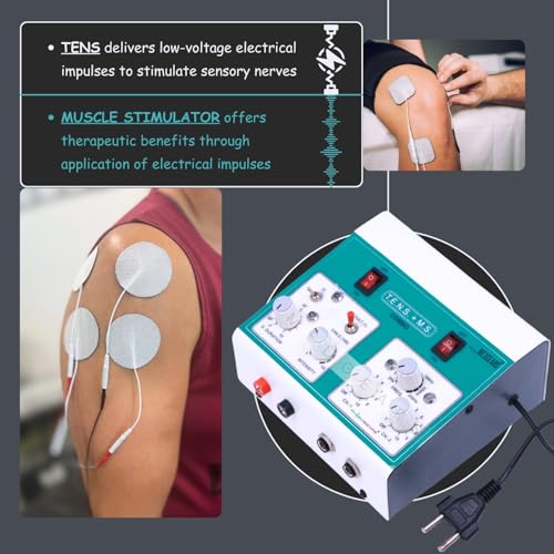 Image of Physiogears Tens And Muscle Stimulator Combo Electro Therapy Mini Muscle Stimulator Tens Machine for Physiotherapy for Back Pain Relief with One Year (Self Adhesive Pads)