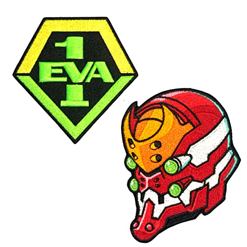 Oysterboy 6Pcs Neon Genesis Evangelion Eva-0/1/2 Applique Decorative Tactical Well Made 100% Embroidered Iron/Sew On Patch For Cosplay Costume Clothing Jackets Vests Backpacks Bags Lockers Gifts #TOP2
