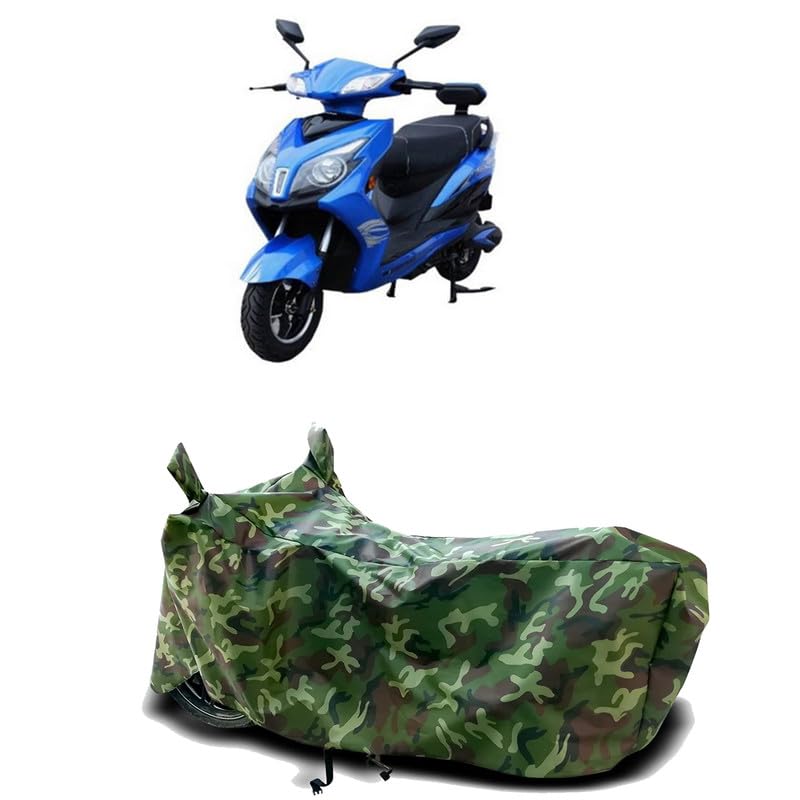 Image of DUFFEL-100% Heat Protection Two Wheeler Bike /Scooty Body Cover for Crayon Motors Envy Water Resistance /UV-Rays /Birds Dropping /Scratchproof /Dust Proof /Waterproof[Green Jungle Print]