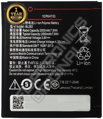 Image of BL253 Battery for Lenovo A2010, A1000 Battery with 1 Year Warranty**** (U217)