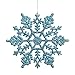 Vickerman Plastic Glitter Snowflake, 4-Inch, Turquoise, 24 Per Box