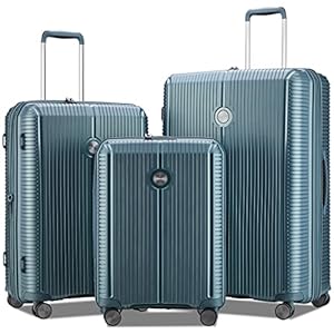 Verage 3 piece Luggage Sets,Expandable Hardside Suitcase with Spinner Wheels Luggage for Travel,TSA Approved (20/24/28-Inch, Green)