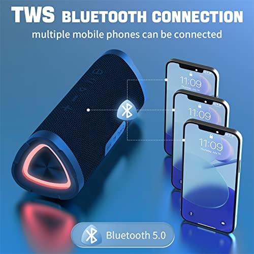 Image of Vanzon Bluetooth Speakers V40 Portable Wireless Speaker V5.0 with 24W Loud Stereo Sound, TWS, 24H Playtime & IPX7 Waterproof, Suitable for Travel, Home&Outdoors - Blue (HIJ)
