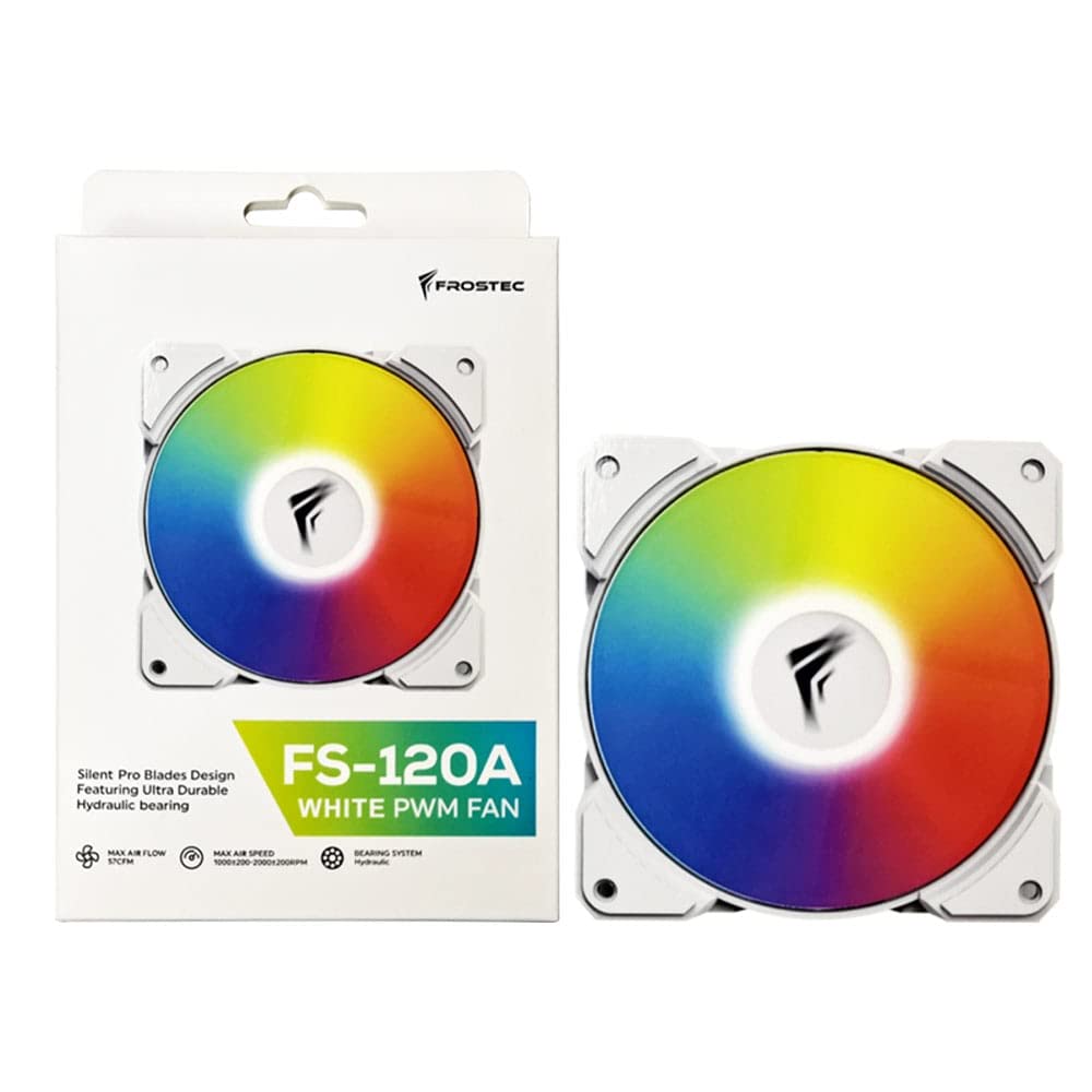 Frostec FS-120A ARGB White PWM Fan (Single Fan) with Built in PWM Splitter and ARGB Splitter (B09CNXBSJG) Amazon Price History, Amazon Price Tracker