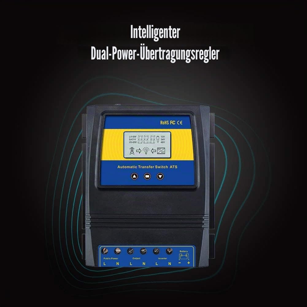 MOES Dual Power Controller 50A 11000W Automatischer Umschalter für Netzunabhängiges Solarwindsystem ATS DC 12V 24V 48V AC 110V 220V