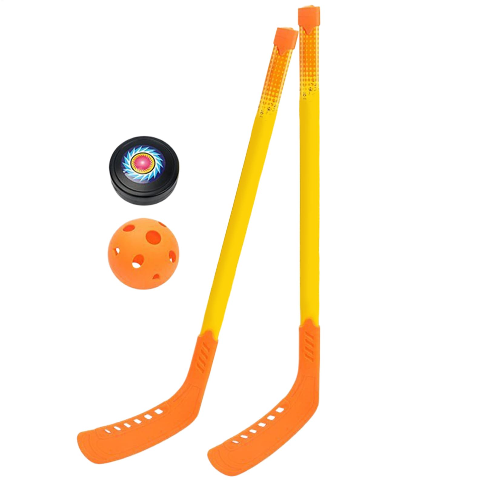 Set di bastoncini da hockey per bambini, in ABS, 70,5 x 17 x 2 cm, Ice and Field Hockey Sticks with Ball 350 g, giocattolo ergonomico leggero sportivo per interni ed esterni, per la ricreazione delle